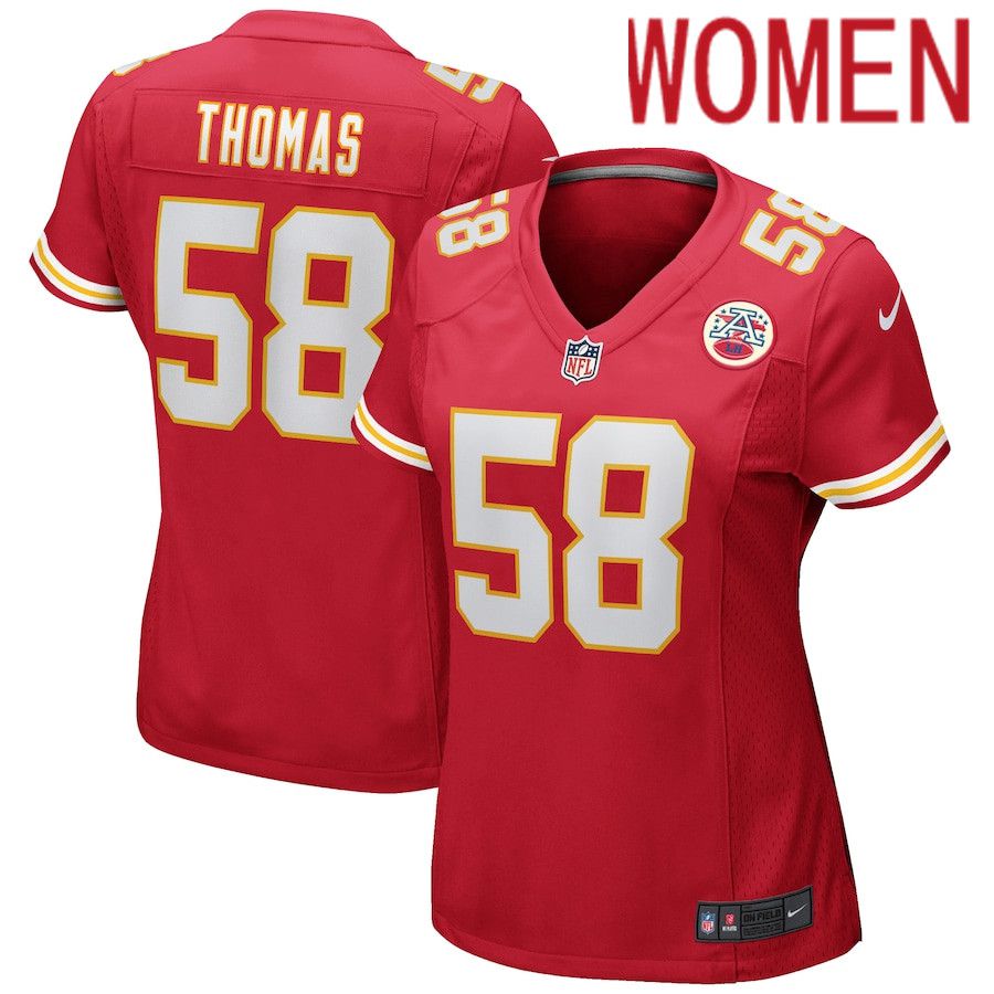 Women Kansas City Chiefs #58 Derrick Thomas Nike Red Game Retired Player NFL Jersey
